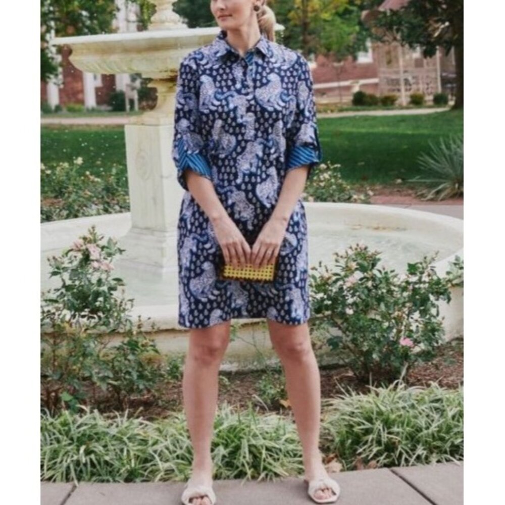 Printfresh Blue Tiger Queen Graceful Getaway Dres… - image 1